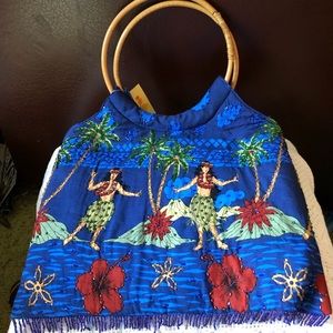 Hibiscus Collection Hawaii Tina’s Collection  Beaded Sequin Satin Bag, NEW